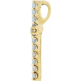 14K Yellow Natural Swiss Blue Topaz Petite Cross Pendant